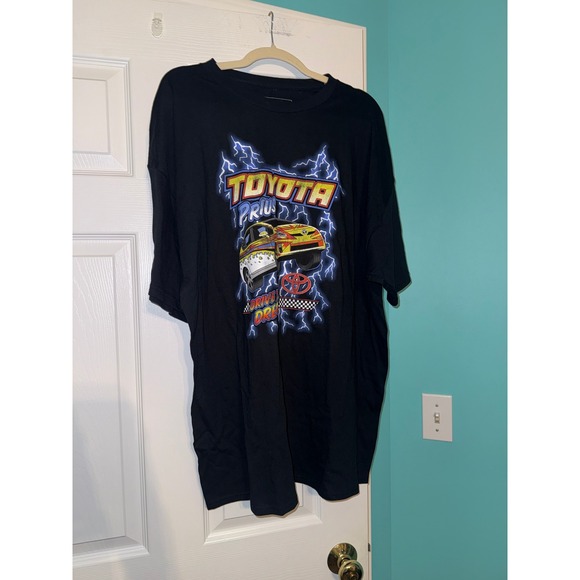 Toyota Prius Driven to Dream Graphic T-Shirt Black Mens 2XL Racing Lightning Tee